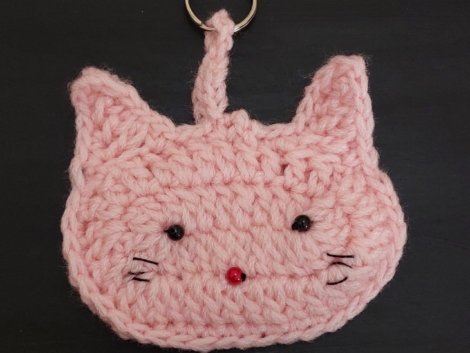 Pink Kitty crochet keychain Price- 15 US �