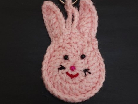 Pink bunny crochet Keychain Price-15 US �