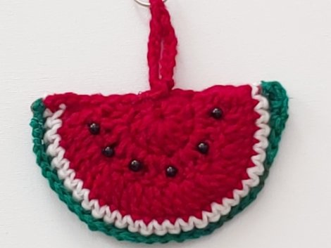 Watermelon Crochet Keychain Price-15 US �