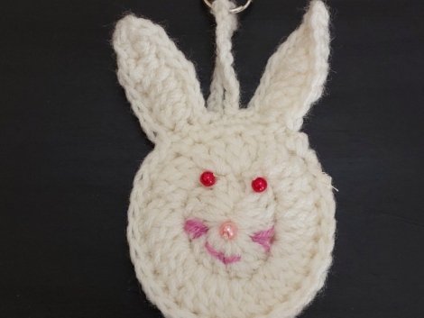 White bunny crochet keychain Price-15 US �